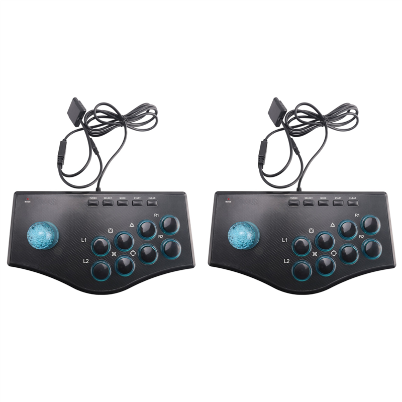 Gaming Console For Smart Tv - B21B 2X ตู้เกมอาร์เคดคอนโทรลเลอร์ USB จอยสติ๊กสำหรับ PS2/PS3/PC/แอนดรอยด์สมาร์ททีวีในตัวเครื่องสั่นแปดทิศทางจอยสติ๊ก