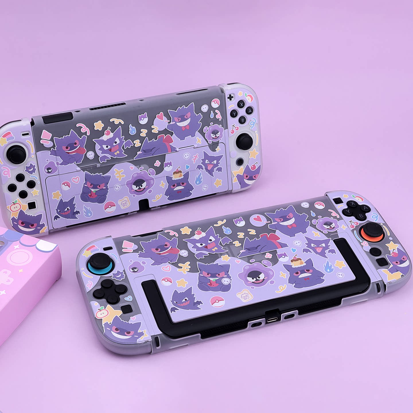 Nintendo Switch Case - เคสแข็งแบบโปร่งแสงครึ่งหนึ่งสำหรับ Switch 2 ลายโปเกมอน ใช้งานร่วมกับเครื่องเล่นเกม Nintendo