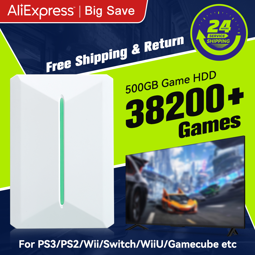 Gaming Console Video Game - Retrobat & playnite คอนโซลเกมย้อนยุค500GB สำหรับ PS3/PS2/SWITCH/wi/wi/laptop