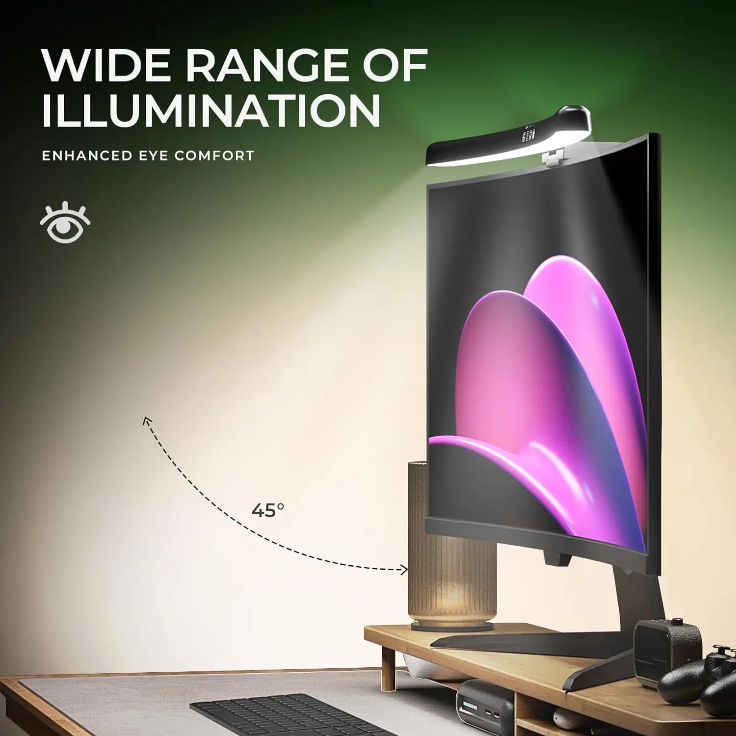 ไฟบาร์สำหรับจอคอมพิวเตอร์ RGB  - Gaming Console Desk บทวิจารณ์และราคา